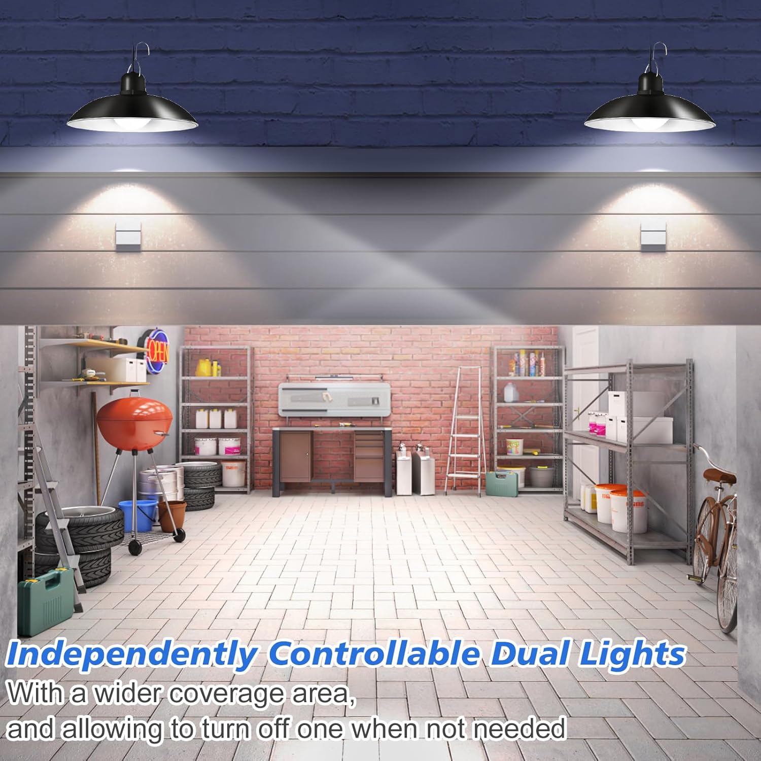 LED Solar Pendant Hanging Light Dimmable Indoor Outdoor Garden Yard Shed Lamp