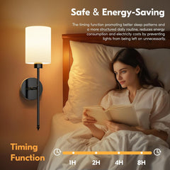 2 Pack Rechargeable Wall Sconces with Remote, 9 Colors Dimmable