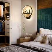 LED Round Wall Lamp with Deer Design