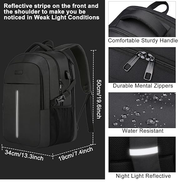 Extra Large Laptop Backpack – Business Travel Rucksack with USB Charging Port