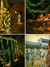 Solar String Lights 10M 100 LED Ivy Garland – Solar Powered, 8 Modes, Waterproof
