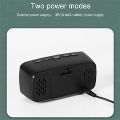 LED Mirror Alarm Clock with Snooze, Voice Control & Adjustable Brightness