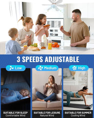 Socket Ceiling Fan with Light and Remote Control