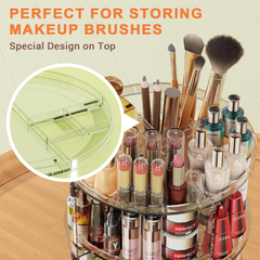 9-Tier Rotating Makeup Organizer, 360° Adjustable Large Capacity Cosmetic Stand