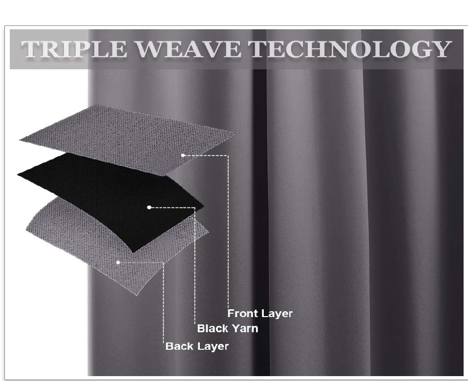 Thermal Blackout Pencil Pleat Curtains – 90x54 Inch Grey Drapes, 2 Panels