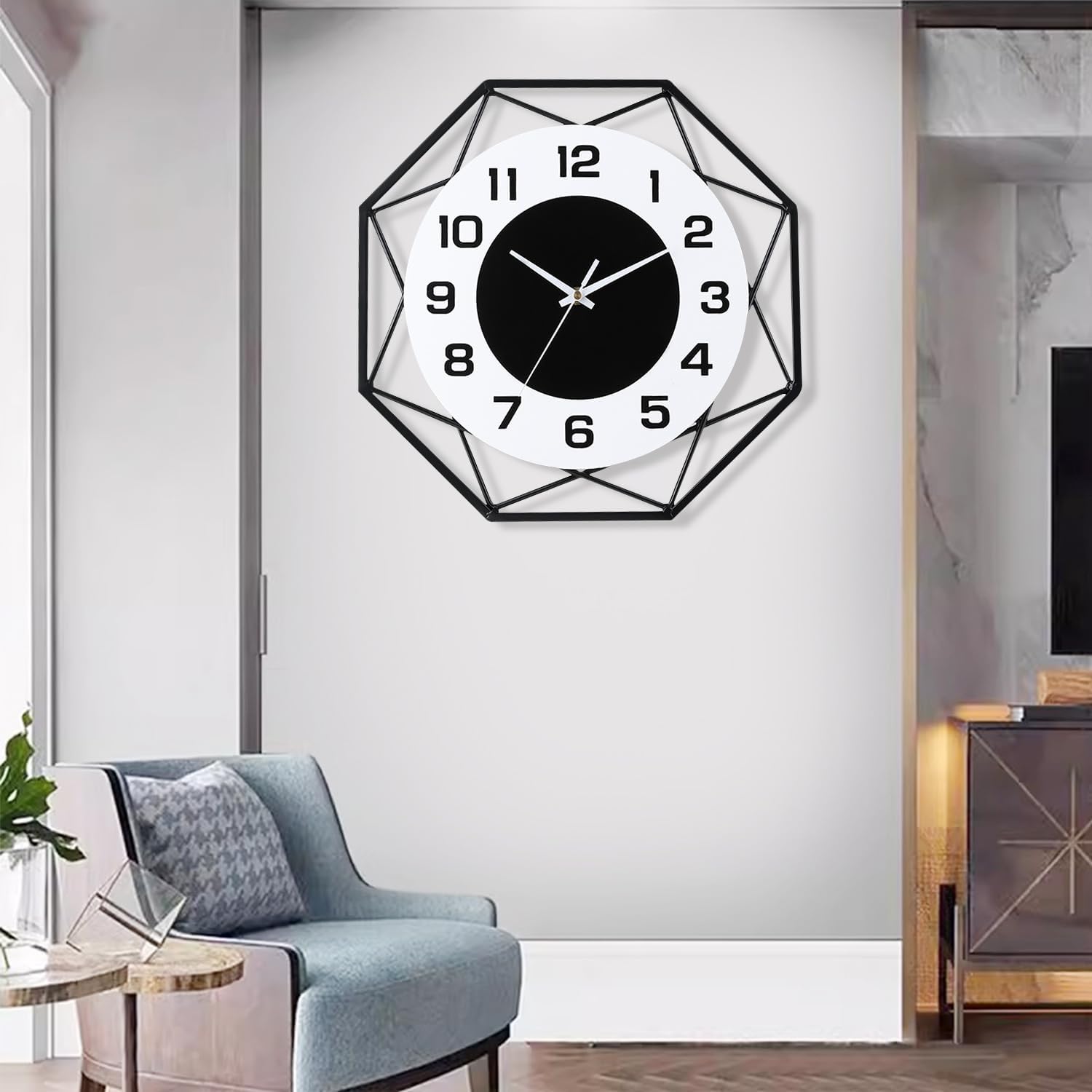 Modern Silent Metal Wall Clock 13 Inch Decor