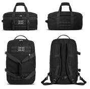 3-in-1 Tactical Gym Duffle Bag – Travel Backpack with Shoe & Wet Compartments, Black
