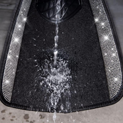 Luxury Bling Diamond Car Floor Mats – 4PCS Sparkly Rhinestone Waterproof Set for Cars, SUVs & Vans (Black Silver)