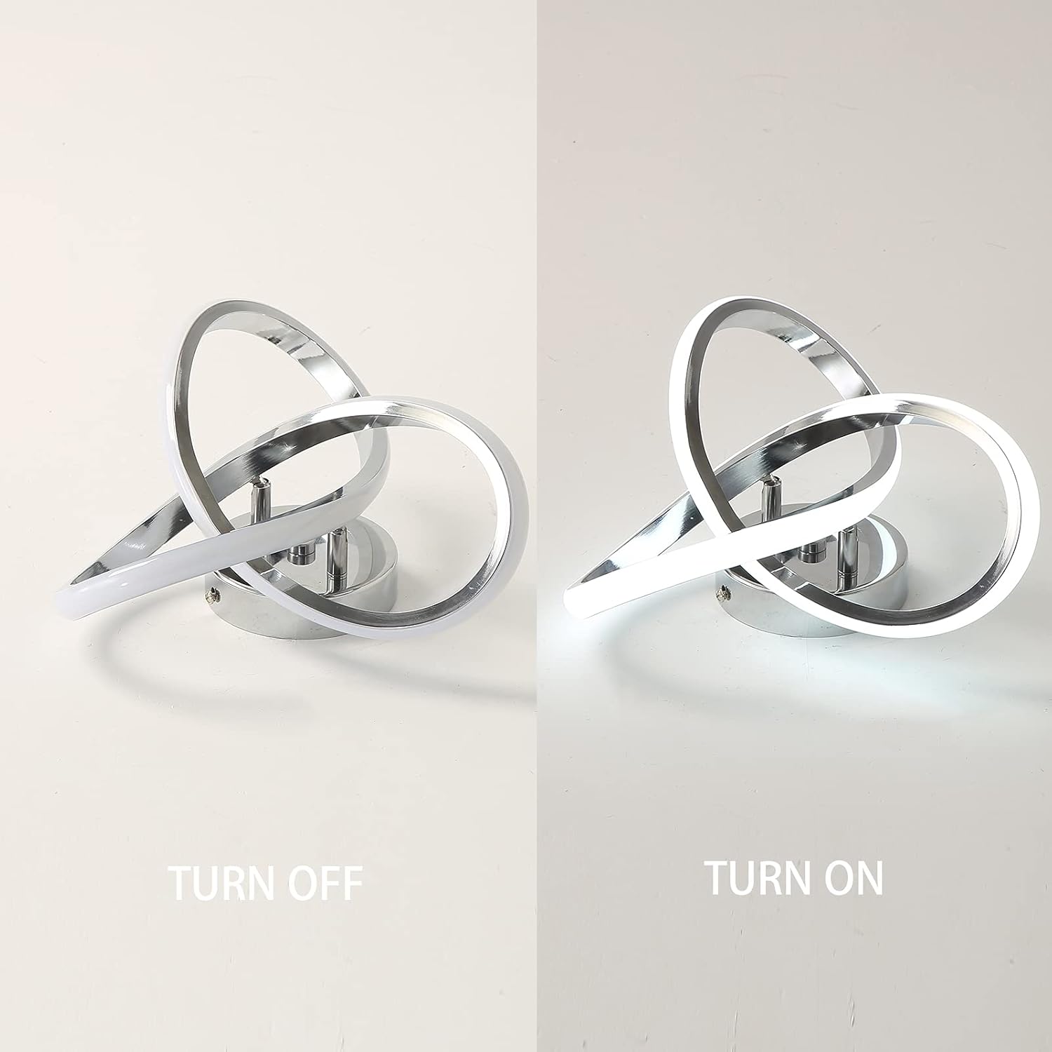 Modern 22W Silver LED Ceiling Light, Cold White