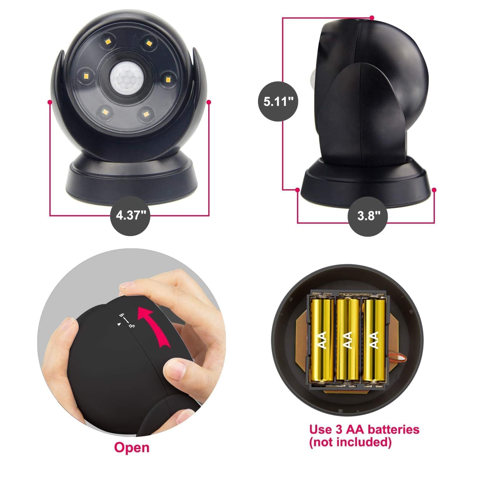 Rotatable Motion Sensor Light