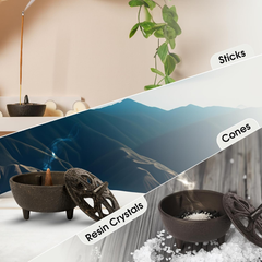 Anbar Lotus Incense Burner – Cast Iron Bowl with Lid for Sticks, Cones & Resin