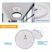 Modern Round LED Ceiling Light – 12W/18W, Waterproof, 6500K