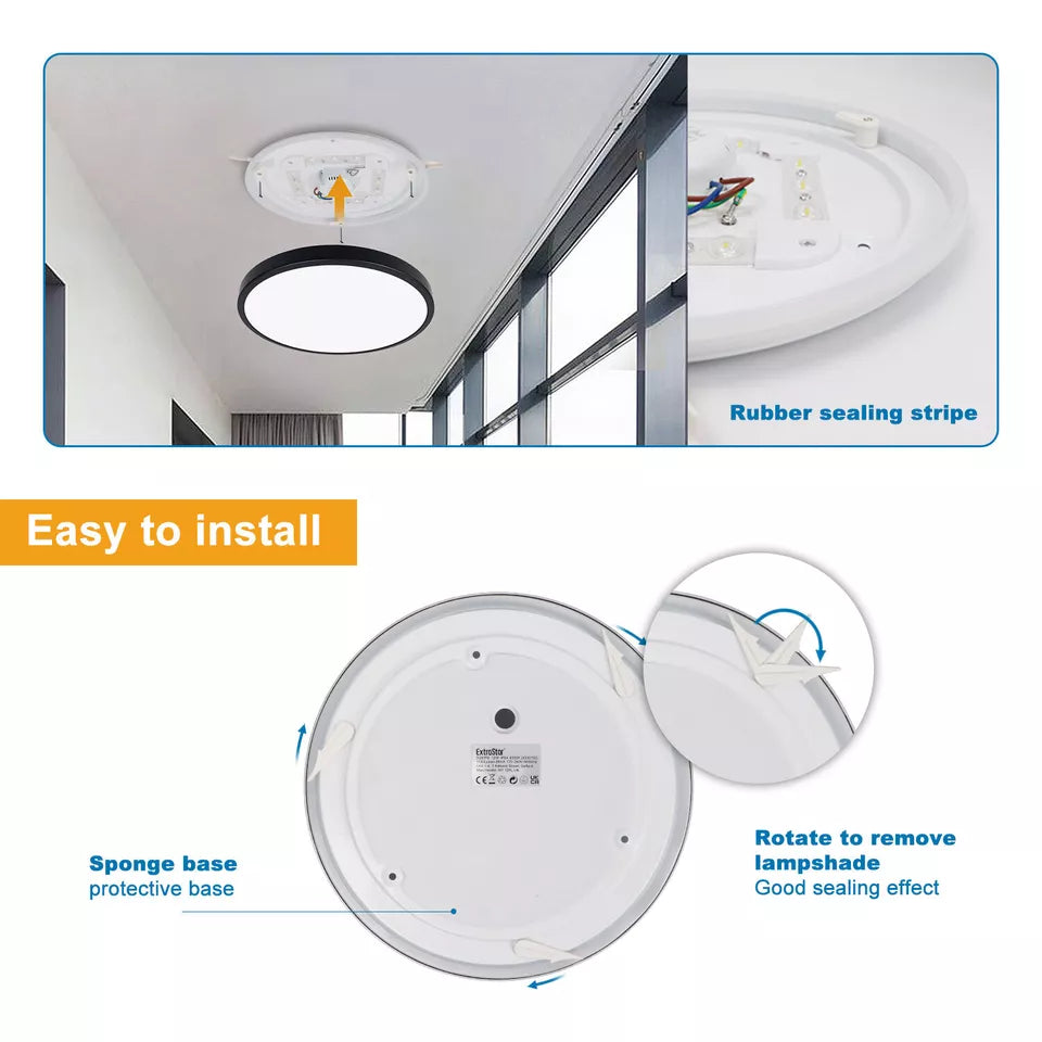 Modern Round LED Ceiling Light – 12W/18W, Waterproof, 6500K