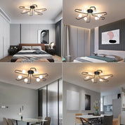 Vintage Industrial Spider Ceiling Light – Semi-Flush Mount Chandelier