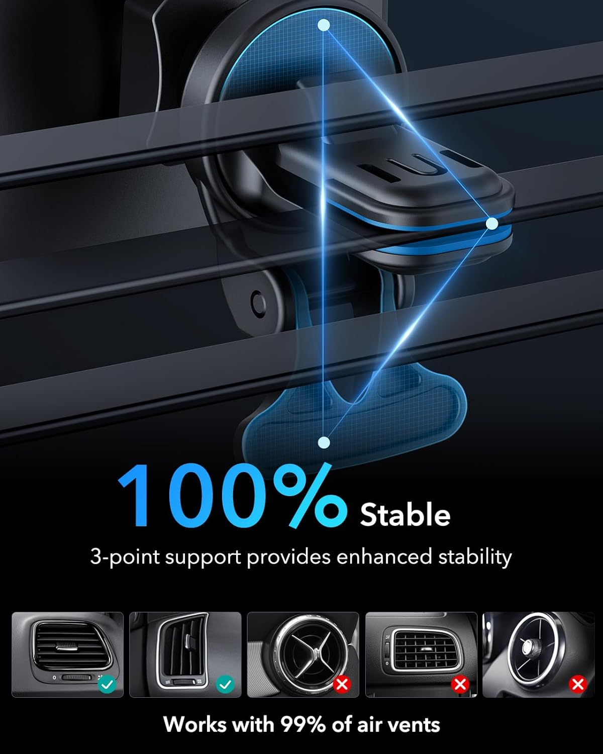 MagSafe Car Mount Charger – 15W Fast Wireless Charging Magnetic Holder for iPhone & Galaxy