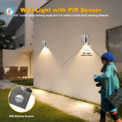 Outdoor Wall Light with PIR Motion Sensor, GU10 Base, IP44