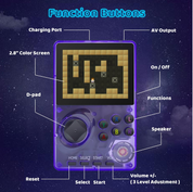 Retro 16-Bit Handheld Game Console with 100 Games, 2.8” Screen, Rechargeable