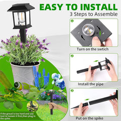 6 Pack Solar Garden Pathway Lights – Waterproof Outdoor Lamps