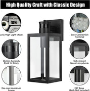 Motion Sensor Outdoor Wall Light, Dusk to Dawn Waterproof Sconce
