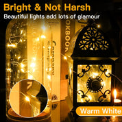 10m 100 LED Copper Fairy Lights – Warm White Battery String Lights