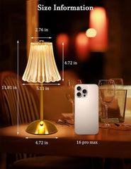 Rechargeable Crystal Lamp, Dimmable Touch Bedside Light