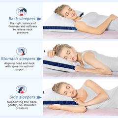 2 Pack Hotel Quality Bed Pillows – Hypoallergenic Supportive Pillows 42x70cm