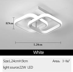 22W LED Ceiling Light, Modern Design, Cool White 6000K, Acrylic Square for Stylish Spaces