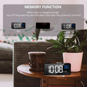 Digital LED Alarm Clock with Temperature, Dual Alarms & Adjustable Brightness