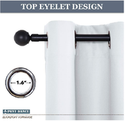 Thermal Insulated Kids Curtains – 42x54 Inch Greyish White Eyelet Drapes, 2 Panels