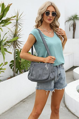 Soft PU Leather Crossbody Bag for Women – Multi-Pocket Shoulder Purse