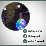 14M Outdoor Festoon Lights with Timer & Waterproof Bulbs
