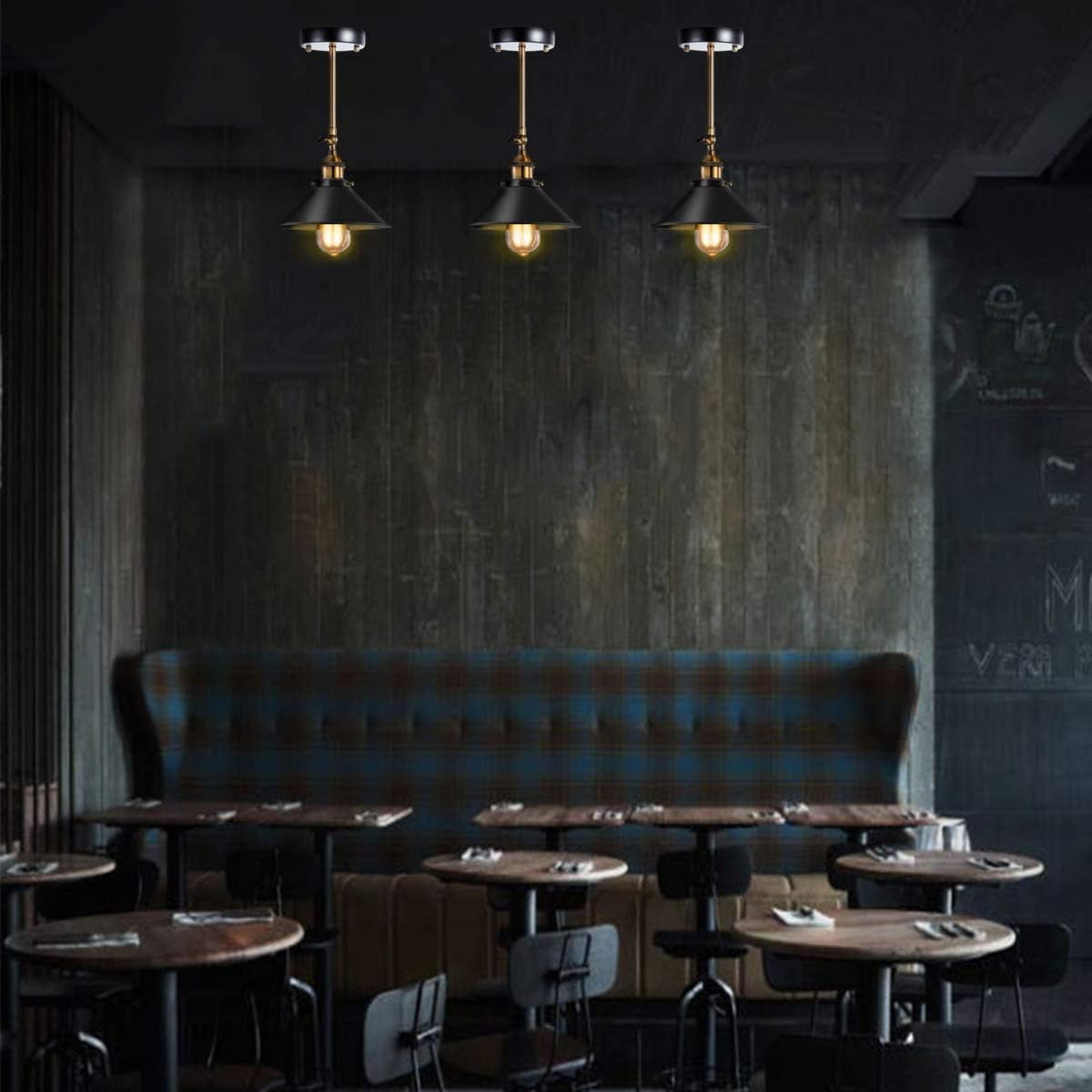 Vintage Black Industrial Wall Sconce, 240° Adjustable, 2 Pack