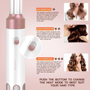 5-in-1 Hot Air Styler – Ionic Hair Dryer Brush with Rotating Barrel for Drying, Styling & Volumizing (Rose Gold & White)