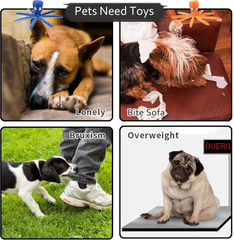 Squeaky Octopus Dog Toy, No-Stuffing Crinkle Chew Toy for Medium & Large Dogs