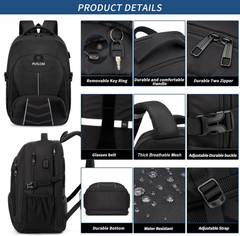 55L Extra Large Laptop Backpack – TSA Travel Rucksack with USB Port, 18.4 Inch