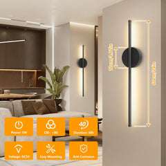 2 Pack Rechargeable Wall Sconce Lights with Remote, Dimmable