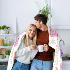 Best Friend Gift Blanket for Women – Flannel Hug Throw, 150x130cm, Birthday & Christmas Present