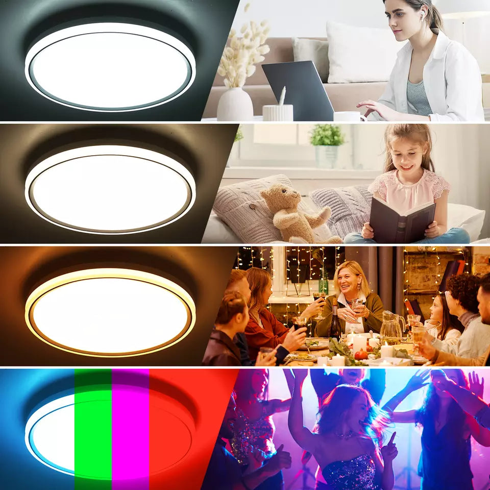 28W RGB LED Round Ceiling Light – Remote Control