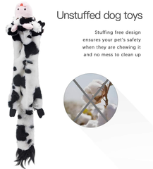 Dog Squeaky Toys 5 Pack – No Stuffing Plush Crinkle Chew Toys for Medium & Large Dogs