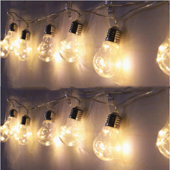 20 Bulb G45 Globe Festoon Copper Wire Fairy Lights | 3W Solar Powered String Lights with Remote & 8 Lighting Modes