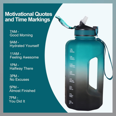 2.2L Large Sports Water Bottle with Time Markings – Leakproof, Dishwasher Safe