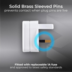 Universal Electric Shaver Adaptor Plug – UK 2 Pin to 3 Pin Converter, White