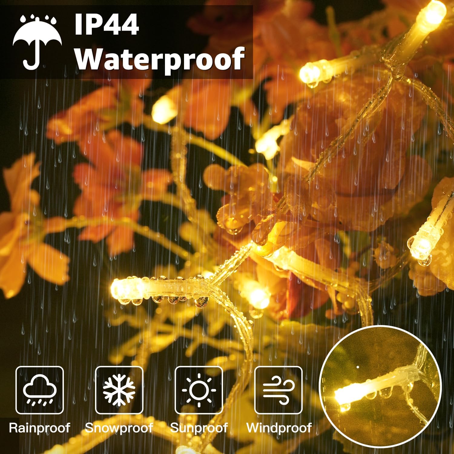 Battery Fairy Lights – 10m, 100 LEDs, 8 Modes, Timer, Waterproof Warm White
