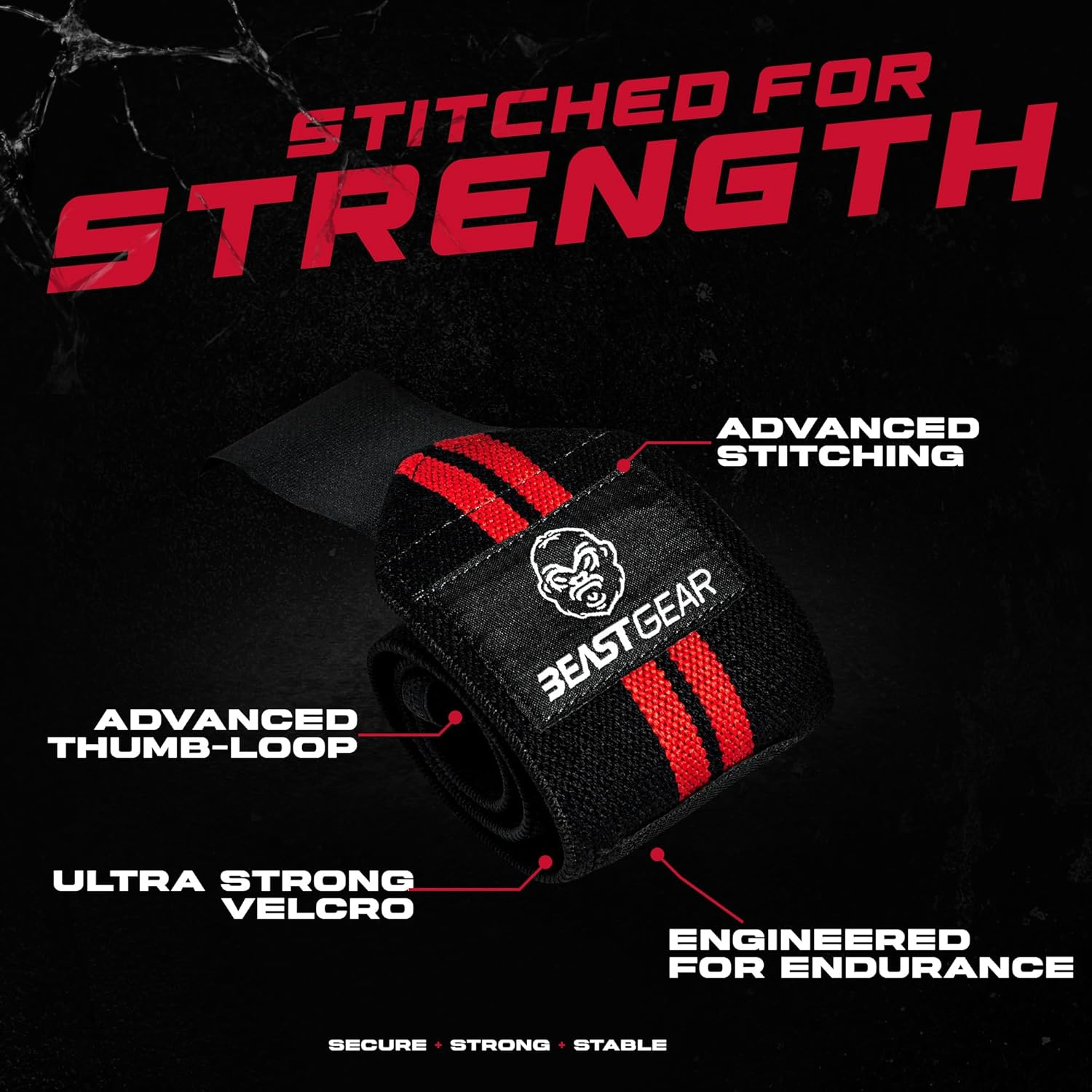 Weight Lifting Wrist Wraps 20" – Cotton Thumb Loop Straps for Gym & Training