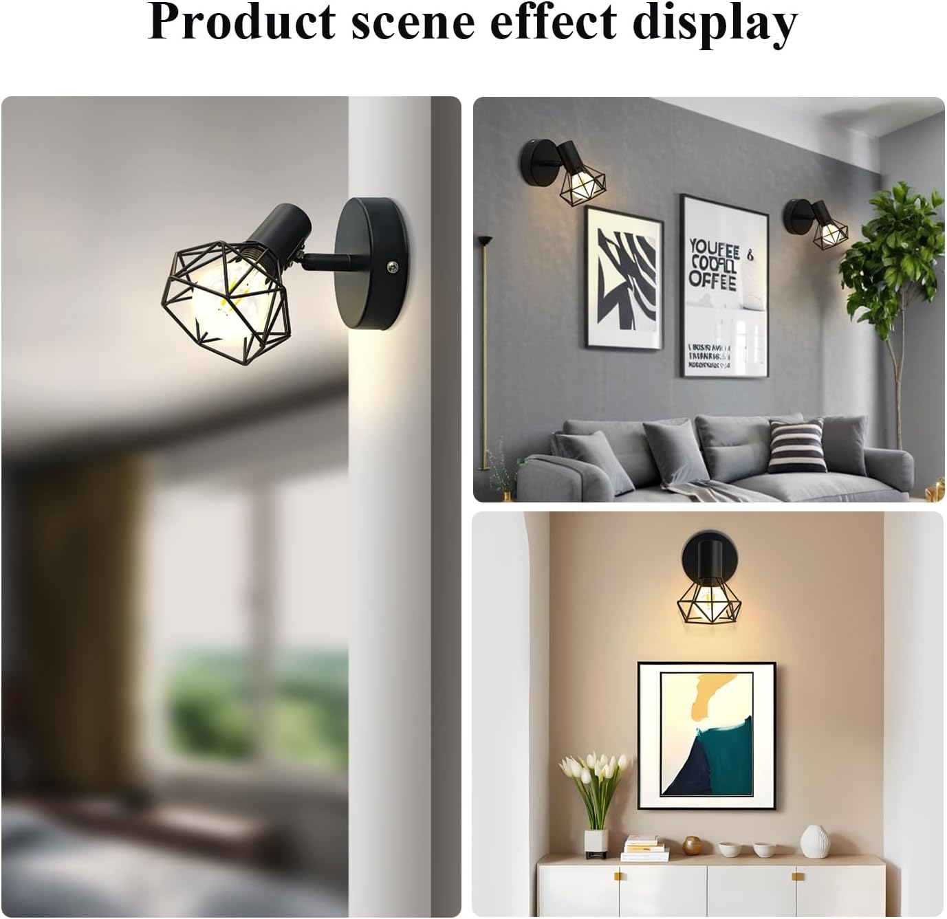 Adjustable E14 Vintage Wall Spotlight with Rotatable Shade