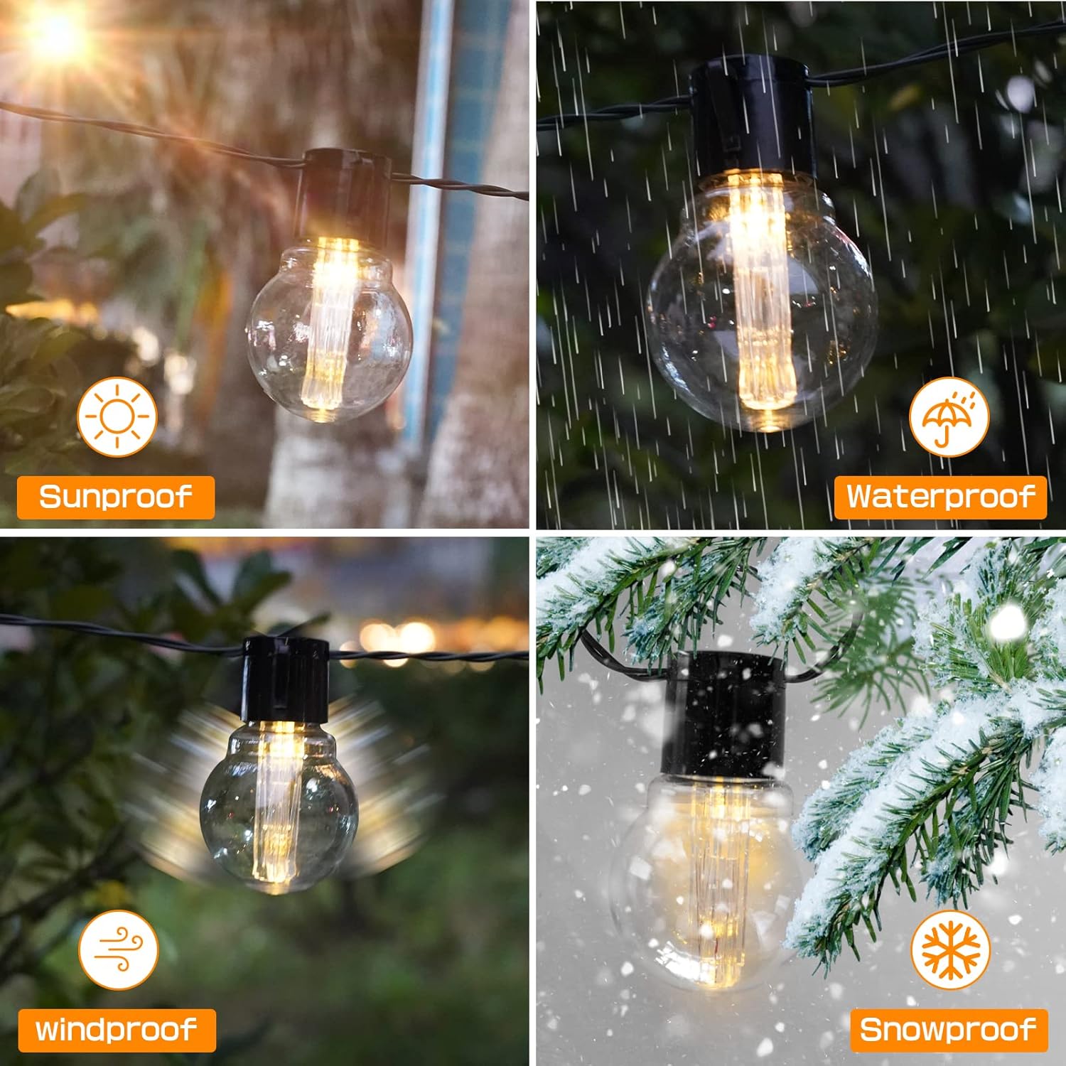 9M Solar Festoon Lights, 20 Bulbs, Remote Control