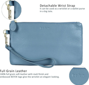 Genuine Leather Wristlet Clutch Wallet for Women – Card & Cash Organizer Purse