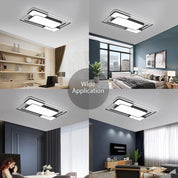 Modern Dimmable LED Ceiling Light with Remote, 90×60CM, 3000–6500K