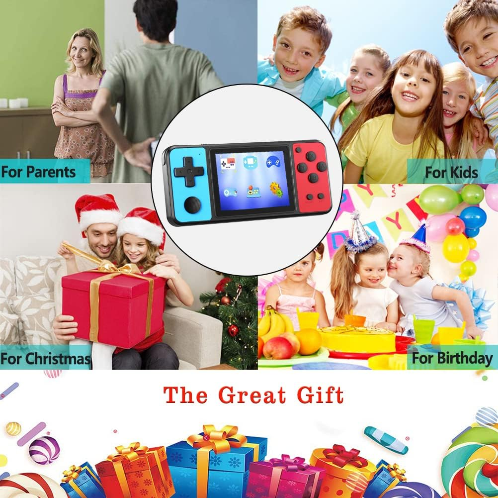 Handheld Game Console with 1015 Retro Games, 3.0” HD Screen, TF Card Support (Blue)