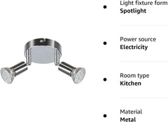 LED Ceiling Light Rotatable,2 Way Round Plate LED Ceiling Spot Lights, ø110mm (Including 2x4W GU10 LED Light Bulbs, 400LM, Warm White)